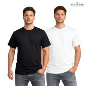 Premium Solid T-Shirt Combo – 2 Pcs | 100% Cotton, 180 GSM