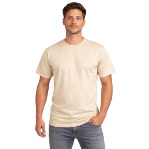 Premium Solid Biscuit Color T-Shirt – 100% Cotton, 180 GSM Knitting Dyed Fabric
